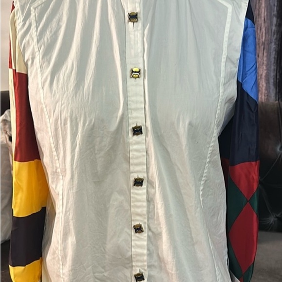 Tory Burch Colorful Patchwork Blouse - Picture 2 of 6